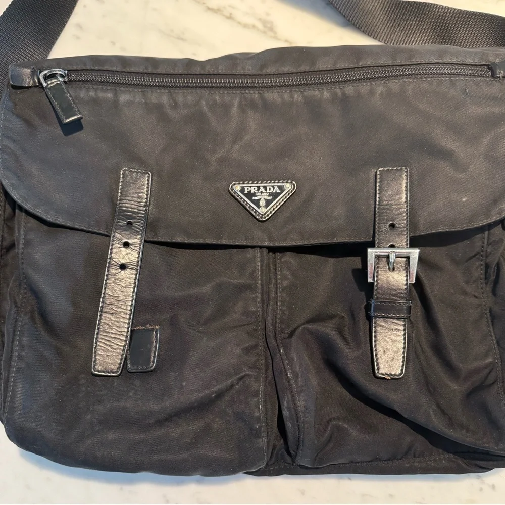 Prada Black Nylon Messenger Bag - Picture 2 of 5